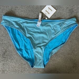 Mindy x Andie Swim The Bikini Bottom in Splash Blue Size XL Sustainable